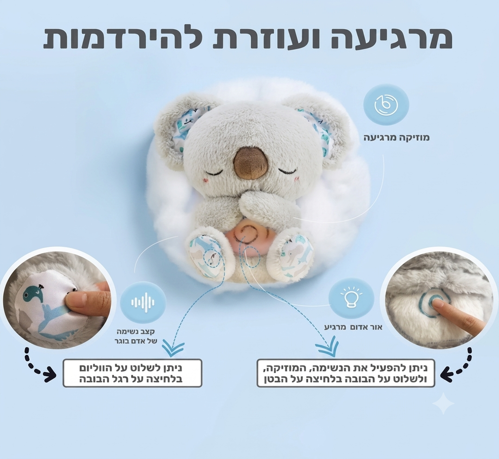 CalmBear™️ - הבובה הנושמת לילדים נגד פחדים וחרדות